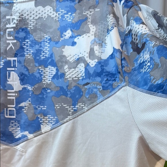 HUK Performance Fishing Blue Camo Crew Shirt, Men’s Size XXL, Preowned - Picture 10 of 14